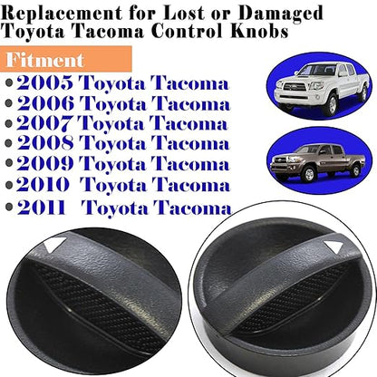 Tacoma HVAC Heater Control Knob Compatible with 2005-2011 Toyota Tacoma Dials Blower Temperature Air Flow Control Switch Knob 65551820A 758695