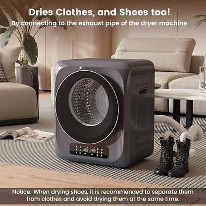 VCJ Portable Dryer for Laundry, 12lbs Clothes Dryer with 6 Drying Modes & 8H Timer, LED Display 850W Front Load Compact Electric Dryer for Apartment, RVs, Dorms