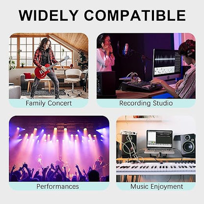 Lightning to Dual 6.35mm 1/4" TS Mono Stereo Y-Cable Splitter,3 in 1 to Dual 1/4-inch Audio Cable, Compatible with smartphones, computers, phones/Pads Amplifiers,speakers,headphones,mixing consoles