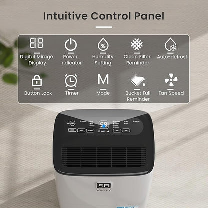 Yaufey 6000 Sq. Ft. Energy Star Certified Dehumidifier, Max 120 Pints Dehumidifier for Basement with Drain Hose, Smart Compressor with Intelligent Humidity Control, Dehumidifiers for Home Bedroom