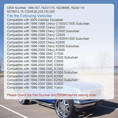 DICMIC A/C Heater Control Panel Climate Control Module Without Rear Window Defogger Switch for 1996-2000 Chevy GMC C1500 C2500 C3500 K1500 K2500 K3500 Suburban Yukon Replace# 599-007, 15-72548