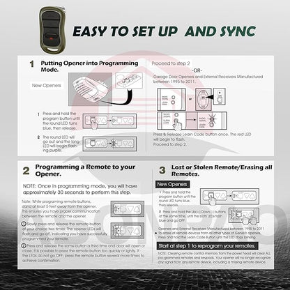 2X Genie Garage Door Opener Remote G3T-A G3T-R G3T-BX Intellicode【10-Years-Warranty】