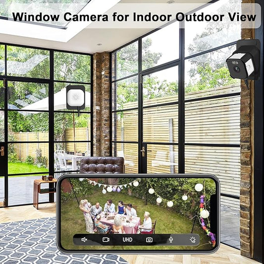 2K Window Cameras for Home Security, 2.4GHz & 5GHz WiFi Baby/Pet Camera with Phone APP, BlackLight Color Night Vision Indoor/ Outdoor View Camera with AI Motion Detectio, 2-Way Audio, Window Mount