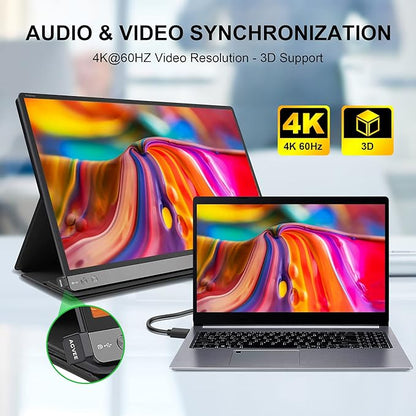 AGVEE 3 Pack (Short Side Inward) 180 Degree Angled Mini HDMI Male to HDMI Female Adapter, U-Shaped 4K@60HZ Converter Coupler Connector Extender for Portable Display Monitor Accessories, Black