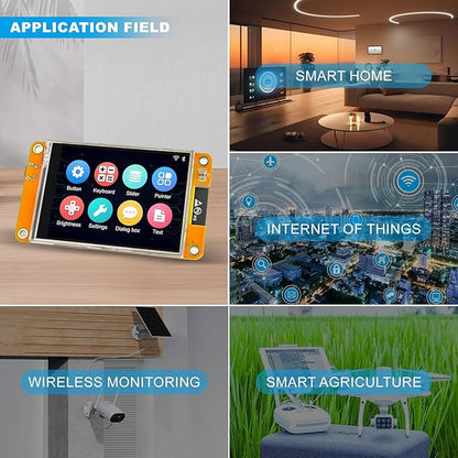 Geekstory 2.8 inch ESP32 Display Module ESP32-2432S028R ILI9341 Resistive Touch Screen WiFi+BT Dual-core Development Board 240X320 TFT LCD Module for Arduino