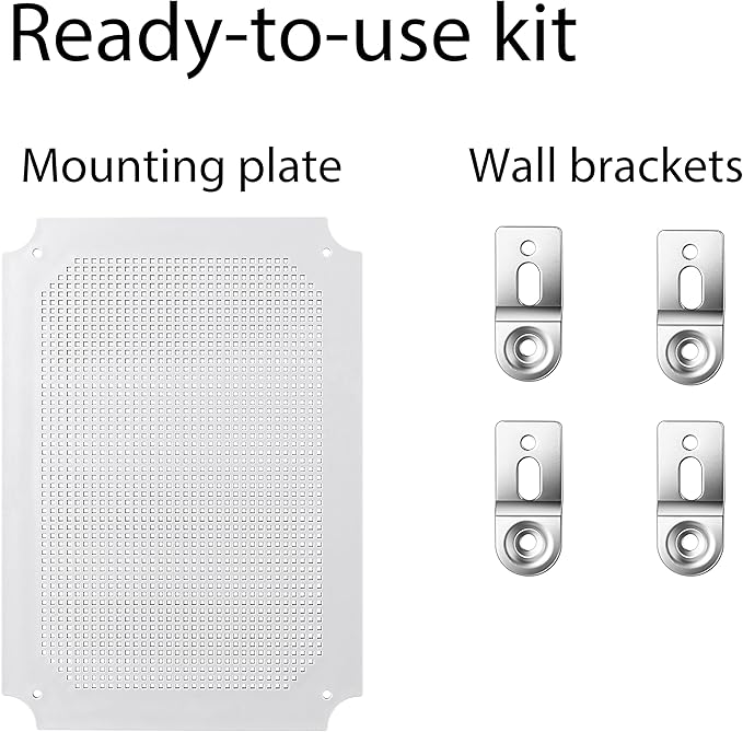 Gratury Junction Box, IP67 Waterproof Plastic Enclosure for Electrical Project, Hinged Grey Cover, Includes Mounting Plate and Wall Bracket (Transparent Cover with Inner Door, 14.6"×10.6"×5.9")