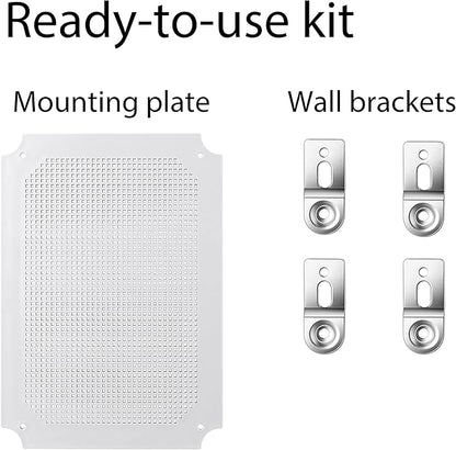 Gratury Junction Box, IP67 Waterproof Plastic Enclosure for Electrical Project, Hinged Grey Cover, Includes Mounting Plate and Wall Bracket (Grey Cover, 14.6"×10.6"×5.9")