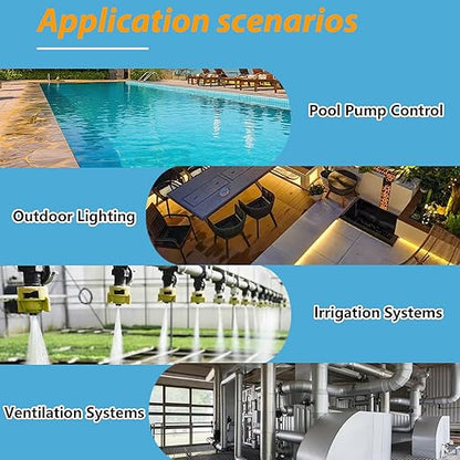 T104M Mechanical Time Switch,208-277 VAC 5HP 40A DPST Time Switch,24 Hour 12 ON/Off,Mechanism Only,Heavy Duty Electromechanical Outdoor/Indoor Timer for Pool Pump and Water Heater Lighting