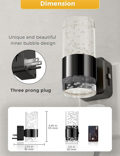 L LOHAS LED Night Light,Dimmable Night Lights Plug into Wall, 2 Pack Acrylic Nightlights with 0-100 LM Adjustable Brightness, 5000K Plug in Night Light with Dusk to Dawn Sensor, for Bathroom Hallway