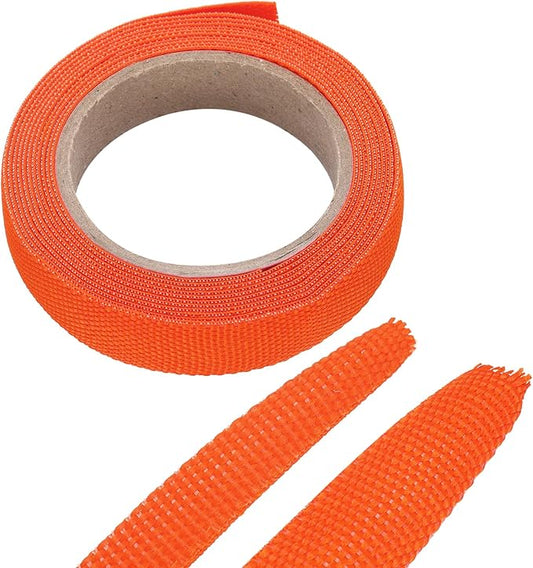 MECCANIXITY Braided Cable Sleeves Heat Shrinkable Fabric Sleeving, 3/8" 10ft Orange 2:1 Ratio Heat Shrinkable Cord Protector for Harness Cable, Network Cable Protection, Cable Management