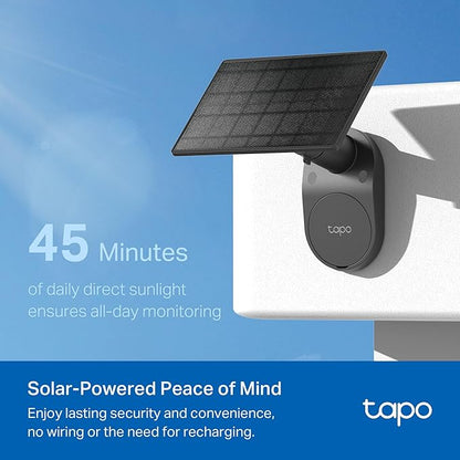 Tapo SolarCam 1080p Outdoor Wireless Security Camera - Battery Power with Solar, Person Detection, Subscription-Free Local Storage or Optional Cloud, Works with Alexa & Google Assistant, C403 KIT