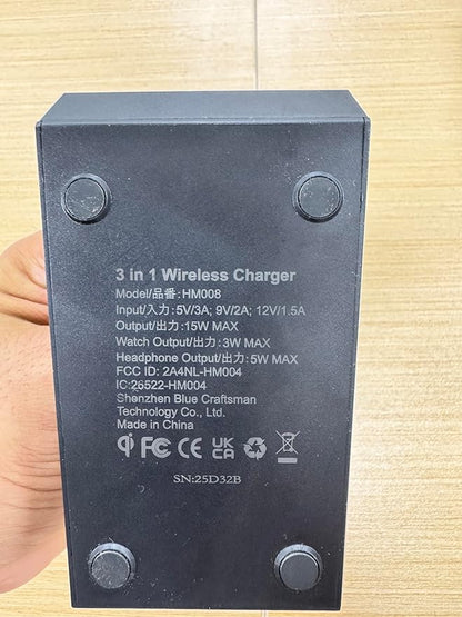 NANAMI Wireless Charger for Google - 3 in 1 Wireless Charging Station Fast Charger Stand Dock for Pixel 9 Pro XL/9/Fold/8/7/7A/6,Buds Pro 2/Pro, Watch 3/2,Fitbit Versa 4/Sense 2(Not for Pixel Watch 1)