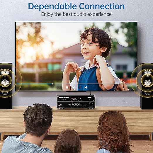 Sjorks RCA Cable 20ft,2RCA Male to 2RCA Male,Audio Stereo Subwoofer Cable [Hi-Fi Sound] Auxiliary Audio Cord for Home Theater, HDTV, Amplifiers, Hi-Fi Systems,Speakers and etc