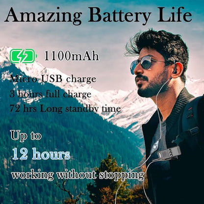 ELIDAIP T-M2 Mini Walkie Talkies for Adults,Long Range Two Way Radios 16 Channels,1100mAh,Small Walkie Talkie Rechargeable with Earpiece for Hiking Camping Family Trip Shopping mall (Black 2 Pack)