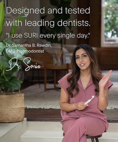 SURI 2.0 New Sonic Electric Toothbrush with Pressure Sensor & UV-Cleaning Travel Case | 1 Month+ Battery | Electric Toothbrush for Adults | Travel Toothbrushes | Tooth Brush | White
