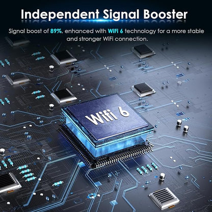 2025 AX1800 WiFi 6 Extender Signal Booster - Dual Band 2.4G/600Mbps & 5.8G/1200Mbps, WiFi Extender with Gigabit Port, 802.11AX Tech, 12999 Sq.Ft Long Range WiFi Repeater, Connects 100+ Devices
