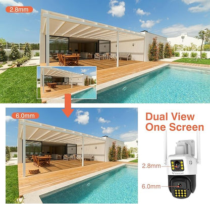 VSTARCAM 2K Outdoor Dual-Camera Security, IP66 Protection & Cloud Recording