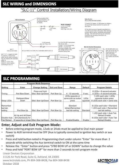 Lectrotab SLC-11 LED One-Touch Leveling Trim Tab Control