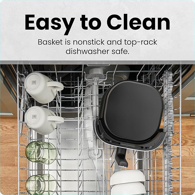 CHEFMAN 2 Qt Mini Air Fryer – Digital Space-Saving Compact Air Fryer with Nonstick and Dishwasher Safe Basket, Quick & Easy Meals in Minutes, Features Digital Timer and Shake Reminder – White