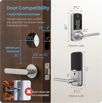 Lockly Smart Lock Secure Pro (2026 Latest Version),Fingerprint Door Lock, Keyless Entry, Built-in Wi-Fi Latch, PIN Genie Keypad (Silver)