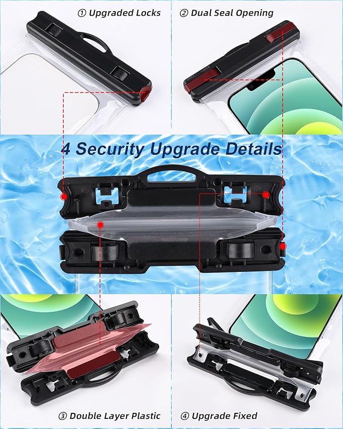 Waterproof Phone Pouch for Cruise Essentials 2025, Beach Vacation Essentials Cruise Ship Travel Must Haves, Dry Bag Case for iPhone 16 15 14 13 12 11 Plus Pro Max Galaxy Pixel - 2 Pack Clear