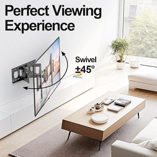 Full Motion Mount, USX MOUNT UL Listed TV Wall Mount for Most 42-84 inch TVs, Holds up to 120lbs, Max VESA 600x400mm, Swivel TV Bracket with Dual Articulating Arms Tilt Rotation Fits 16" Wood Stud