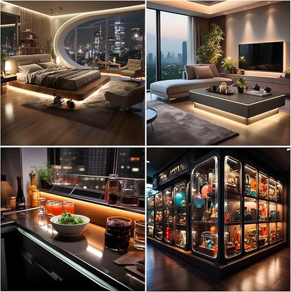 UVTaoYuan Short Led Strip Lights 5V USB LEDs Display Cabinet Lighting COB LED Strip Light 3000K Warm White Not Dimmable Flexible Small led Lights for DIY Home LED TV Lights Indoor Use (3.28FT/1M)