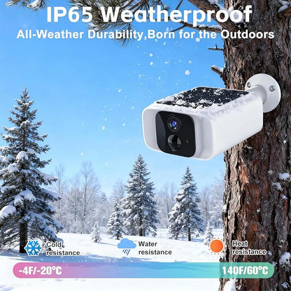 Kweiugfi 4G LTE Cellular Security Cameras Outdoor Wireless,365-Day Unlimited Data,No WiFi Security Camera Solar Powered,2K Color Night Vision,PIR Motion Sensor,2-Way Audio,Built in VSIM,64GB SD Card