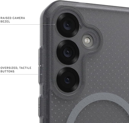 URBAN ARMOR GEAR UAG Designed for Samsung Galaxy S25 Case 6.2" DOT - Compatible with Magnetic Charging Slim Transparent Rugged Military Drop Tested Protective Cover, Ash