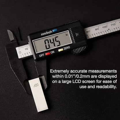 NEIKO 01417A 6” Digital Caliper | Electronic Measuring Tool | Range of 0-6”or 0-150mm | Inch and Millimeters | Large LCD Display | External and Internal Measuring Jaw | Zero Setting and Auto Off