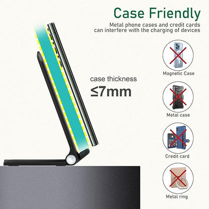 15W Wireless Charger Stand, Foldable Charging Station for Samsung Galaxy S25 S24 S23 S22 S21 S20 Ultra S10 S9 S8 S7 Note10 9 8 7, Desk Stand Up Phone Charger iPhone 16 15 14 13 12 Pro Max