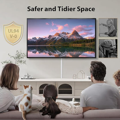 ZhiYo Large Wire Hiders for TV on Wall for 3-4 Cords - 66in (4xL16.5in) PVC Cable Cover Kit with Pre-Applied Adhesive Tape, Ideal for Wall Mounted TVs Home Office, W1.2in x H0.7in White