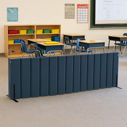 Versare VersiPanel Acoustical Partition Wall - Sound Panel Classroom Office Room Divider, Flexible Arrangement, Easy Roll-up Storage (Black, 8' Wide x 48" Tall)
