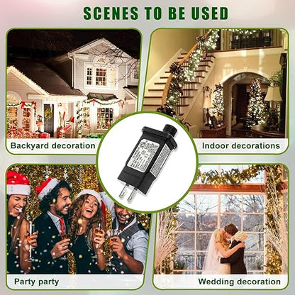 SIGANDG 12V 15W LED Transformer Replacement Class 2 Power LED Controller with 8 Modes Supply for Christmas String Light Inflatable Decorations IP44 Waterproof Low Voltage Transformer(2 Pcs)