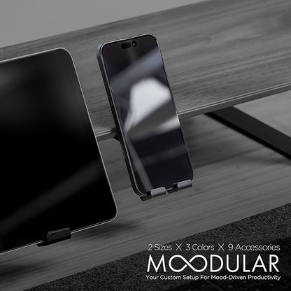 ULTRARM Moodular Add-ons Phone Stand [Accessory Only - Requires Moodular Wooden Monitor Stand Slide Rails for Use] Black MSA-PS