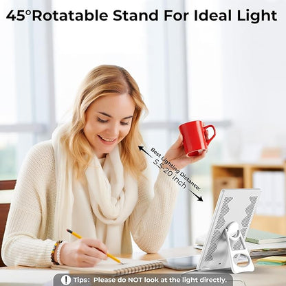 Fitfirst Light Lamp, 10000 Lux Sun Lamp, Gift for Women, 3 Color Temperature, 4 Brightness Levels, 15-60min Timer, Touch Control LED Lamp for Indoor/Office with Adapter