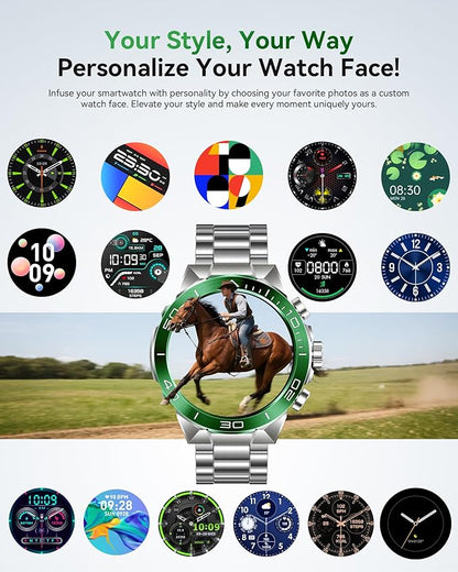 SOUYIE Military Rugged Smart Watch for Men, AMOLED 1.43" HD Screen, Bluetooth Call Answer/Make, Blood Oxygen/Heart Rate/Sleep Tracker, 7-30 Day Battery, Waterproof Fitness Tracker for iOS Android