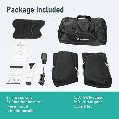 QUINEAR Leg Massager with Heat and Air Compression,Foot and Calf Massager for Circulation and Pain,Compression Boots with 3modes and 3 Intensities,Gift for Dad Mom