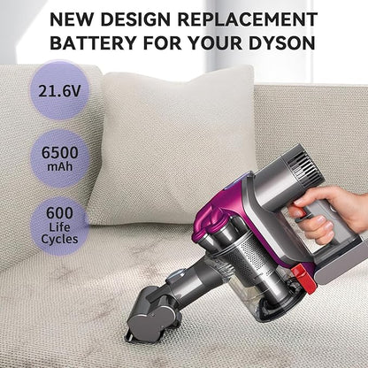 Morpilot 22.2V 6500mAh Upgrade Replacement Battery for DC35, Compatible with DC31 DC34 DC35 DC44 DC45 917083-01 Handheld Vacuum Cleaner, Includes 2 Filters(Not Applicable to Type B)