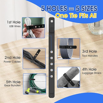 AROIC Reusable Silicone Cable Ties, 45Pcs Adjustable Travel Cord Organizer, Washable Cable Management with Adjustable Locking Buckle, Multicolor Elastic Cord Holder Organization Home Office Essentials