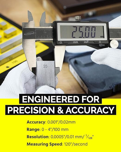 iGaging Premium IP54 0-4" EZ CAL Fractional Digital Caliper