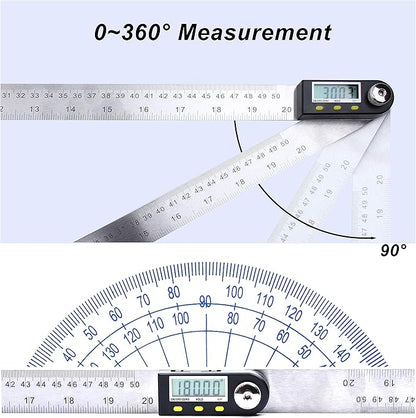 Yangoutool Digital Angle Ruler 20inches/500mm Stainless Steel Digital Angle Finder and Protractor Large Gauge Precision Measuring Tool for Woodworking Metalworking and Construction