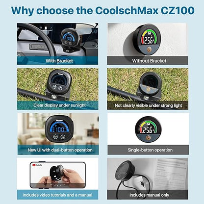 COOLSCHMAX 12V 24V 48V 60V 84V Battery Voltmeter Ultra Bright Sunlight Readable Display, IP67 Waterproof, Voltage Alarm Buzzer Offline Memory for Lithium, LiFePO4, Lead-Acid Batteries