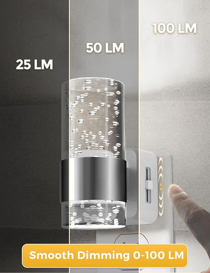 L LOHAS LED Night Light, Plug in Night Light with Auto Light Sensor, Brightness Adjustable with Daylight White 5000K, Wall Sconce-Style Design Nightlight for Bathroom, Hallway, Enterway