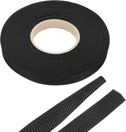 MECCANIXITY Braided Cable Sleeves Heat Shrinkable Fabric Sleeving, 3/8" 40ft Black 2:1 Ratio Heat Shrinkable Cord Protector for Harness Cable, Network Cable Protection, Cable Management