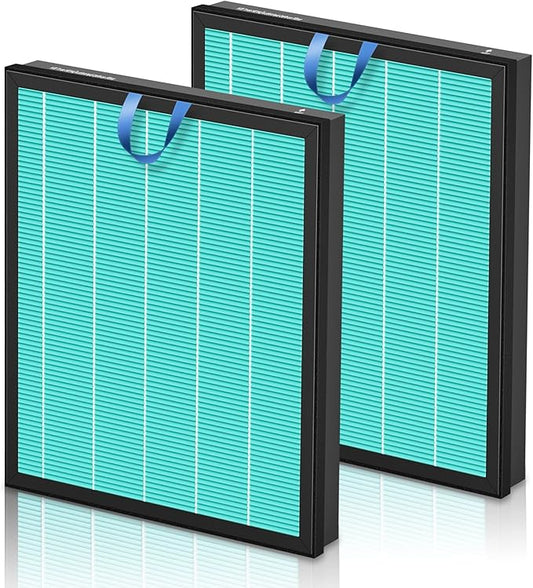 PETOX Vital 200S Smoke Remover Replacement Filter for LEVOIT Vital 200S and Vital 200S-P Air Purifier, True HEPA and Activated Carbon Filter, Vital 200S-RF-SR, 2 Pack, Blue