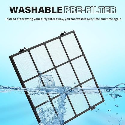Washable Pre-Filter Kit for Coway Airmega AP-1512HH/200M Air Purifier, Includes Reusable Pre-Filter, 2 HEPA & 4 Carbon Filters, Compared to Part #3304899