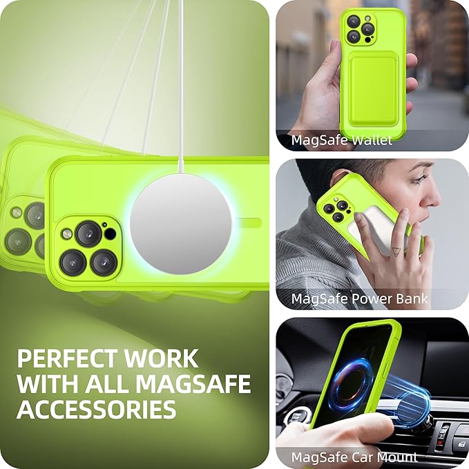 BERFY Magnetic for iPhone 16 Pro Case, Compatible with MagSafe, Built-in Privacy Screen Protector and Upgraded Camera Protection, Anti-Spy Full Body Shockproof Phone Case for 16 Pro 6.3", Bright Green