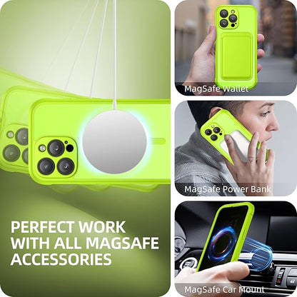 BERFY Magnetic for iPhone 16 Pro Case, Compatible with MagSafe, Built-in Privacy Screen Protector and Upgraded Camera Protection, Anti-Spy Full Body Shockproof Phone Case for 16 Pro 6.3", Bright Green