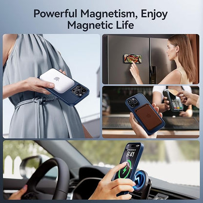 CASEKOO Designed for iPhone 16 Pro Max Case with Magnetic Invisible Stand [Military Drop Protection] [Compatible with MagSafe] Shockproof Slim Translucent Matte Promax Case 6.9 Inch, Blue